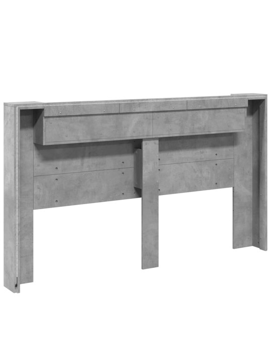 Galvūgalis-spintelė su LED, betono pilkas, 180x16,5x103,5cm