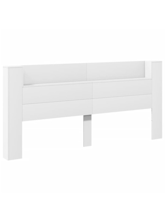 Galvūgalis-spintelė su LED, baltos spalvos, 220x16,5x103,5cm