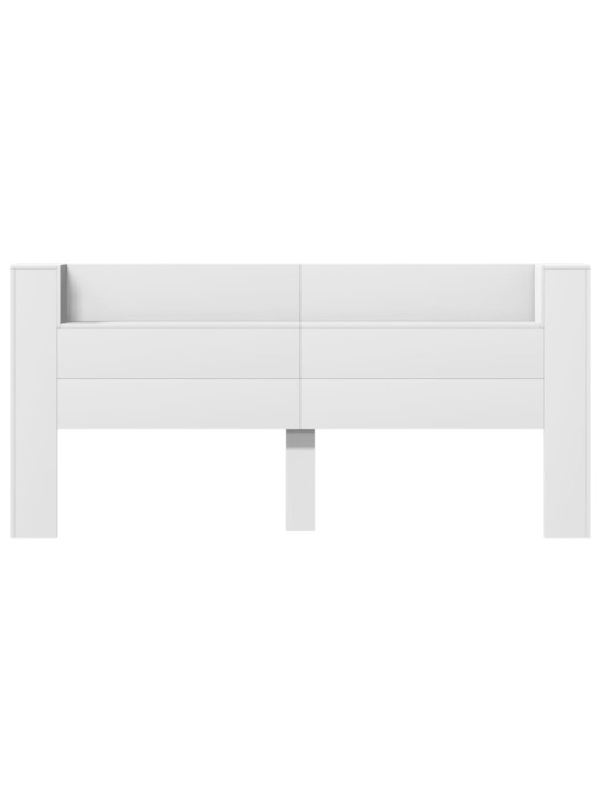Galvūgalis-spintelė su LED, baltos spalvos, 220x16,5x103,5cm