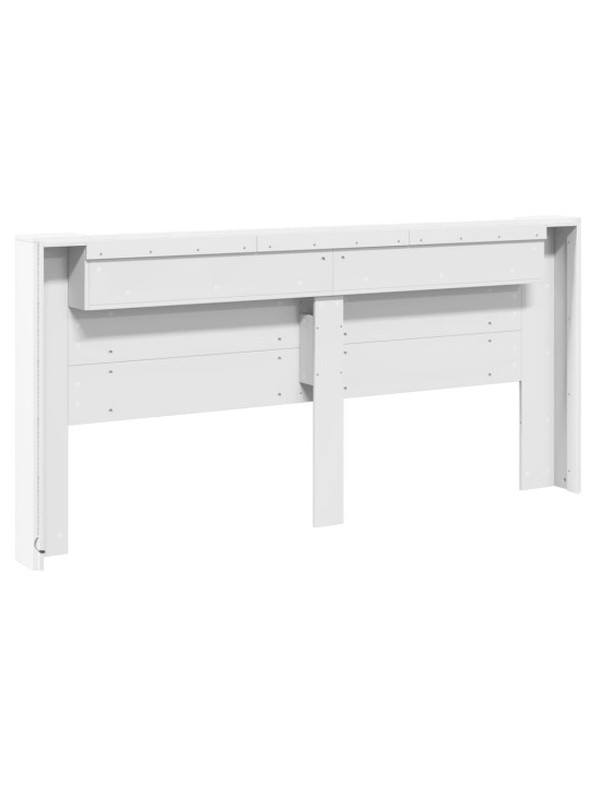 Galvūgalis-spintelė su LED, baltos spalvos, 220x16,5x103,5cm