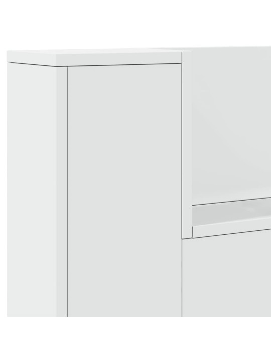 Galvūgalis-spintelė su LED, baltos spalvos, 220x16,5x103,5cm