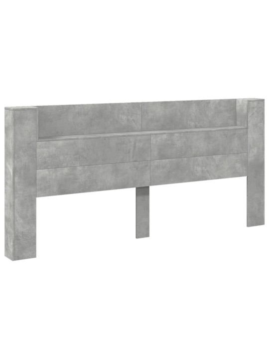 Galvūgalis-spintelė su LED, betono pilkas, 220x16,5x103,5cm