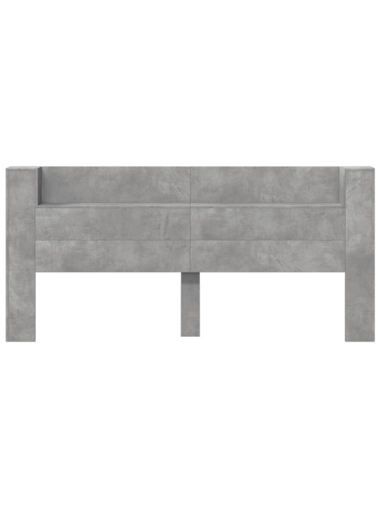 Galvūgalis-spintelė su LED, betono pilkas, 220x16,5x103,5cm