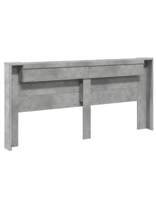 Galvūgalis-spintelė su LED, betono pilkas, 220x16,5x103,5cm