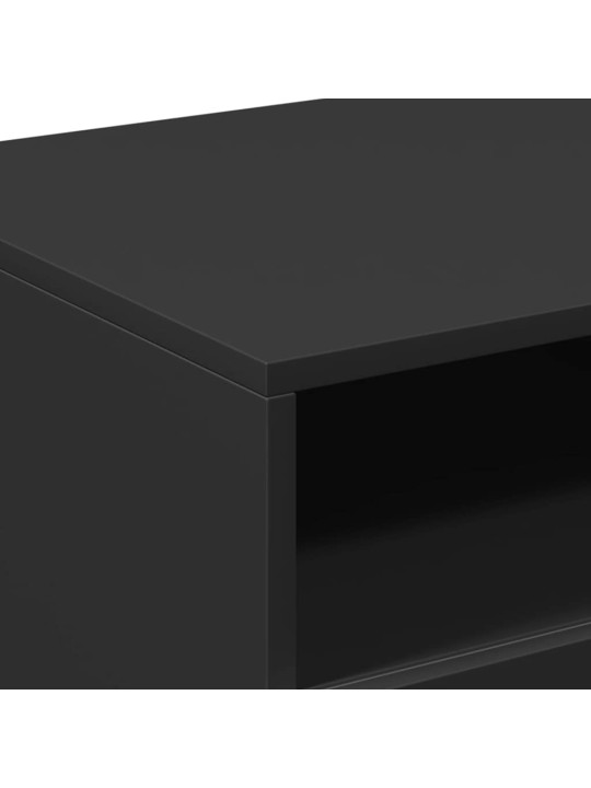 Kavos staliukas su LED lemputėmis, juodos spalvos, 90x49x40cm