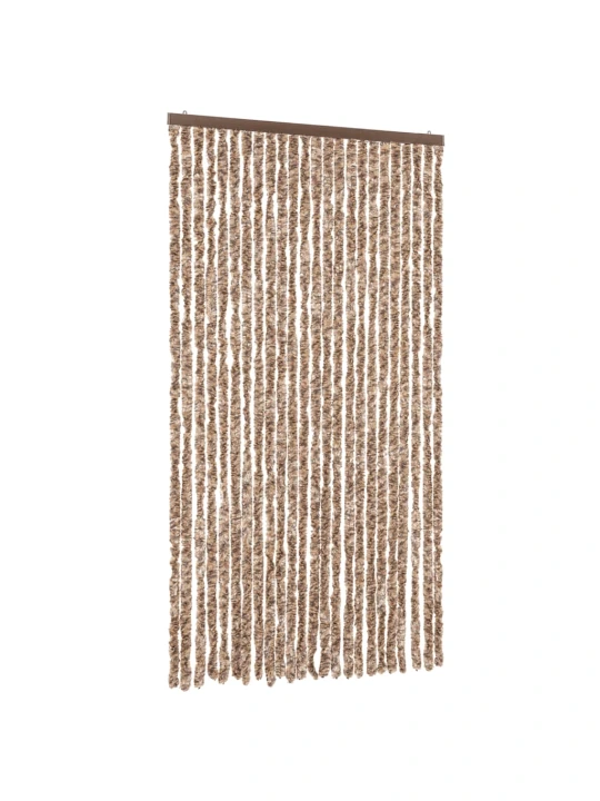Užuolaida nuo musių, smėlio ir tamsiai ruda, 100x230cm, šenilis