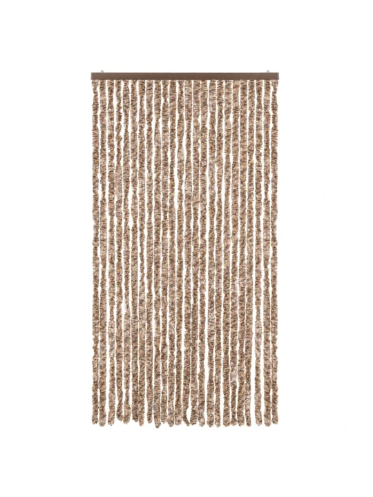 Užuolaida nuo musių, smėlio ir tamsiai ruda, 100x230cm, šenilis