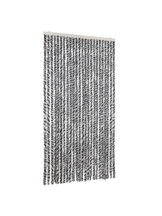 Užuolaida nuo musių, pilka/juoda/balta, 100x220cm, šenilis