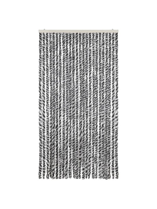 Užuolaida nuo musių, pilka/juoda/balta, 100x220cm, šenilis