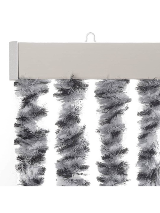 Užuolaida nuo musių, pilka/juoda/balta, 100x220cm, šenilis