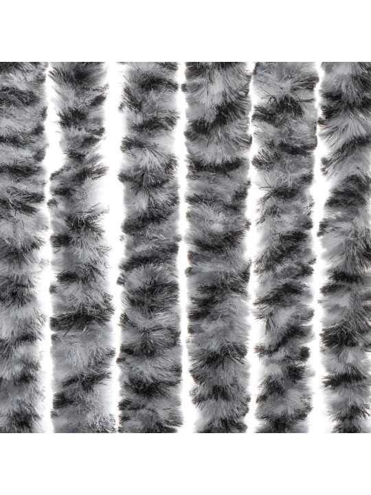Užuolaida nuo musių, pilka/juoda/balta, 100x220cm, šenilis