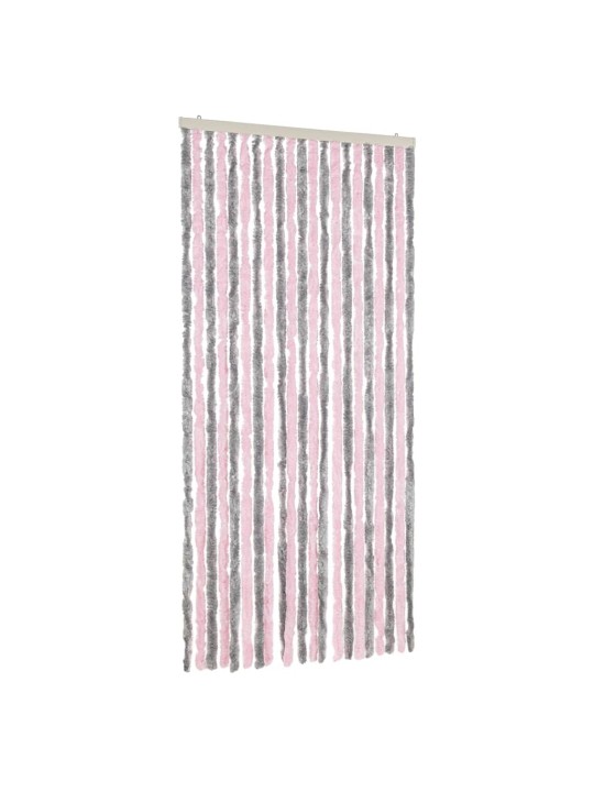 Užuolaida nuo musių, pilka ir rožinė, 90x220cm šenilis