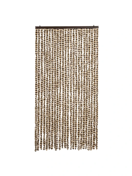 Užuolaida nuo musių, smėlio ir ruda, 100x230cm, šenilis