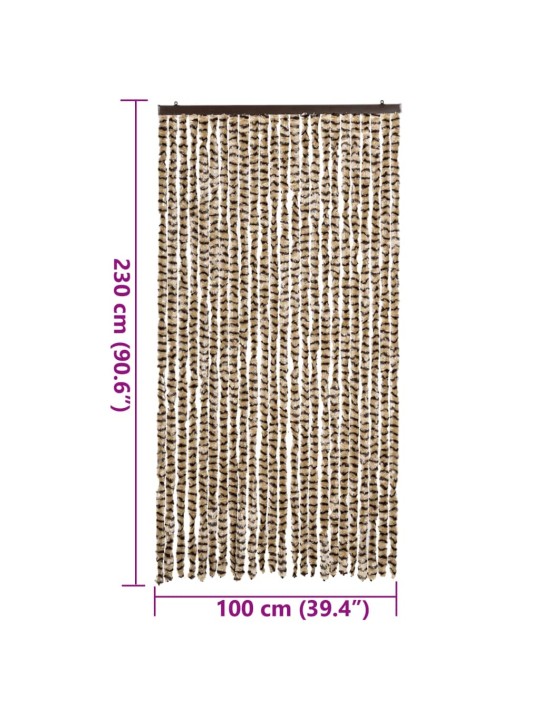 Užuolaida nuo musių, smėlio ir ruda, 100x230cm, šenilis