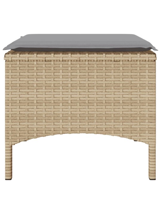 Dvivietė sodo sofa su staliuku/taburetėmis, smėlio, poliratanas
