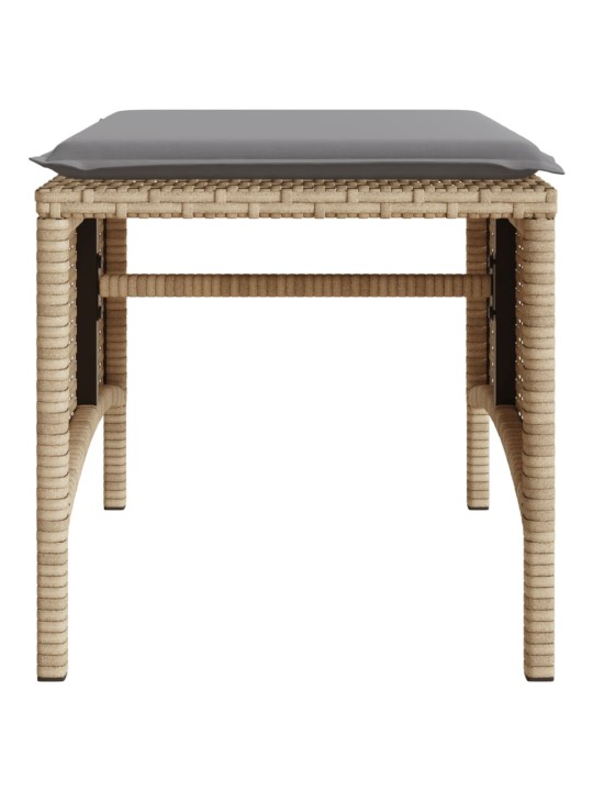 Dvivietė sodo sofa su staliuku/taburetėmis, smėlio, poliratanas
