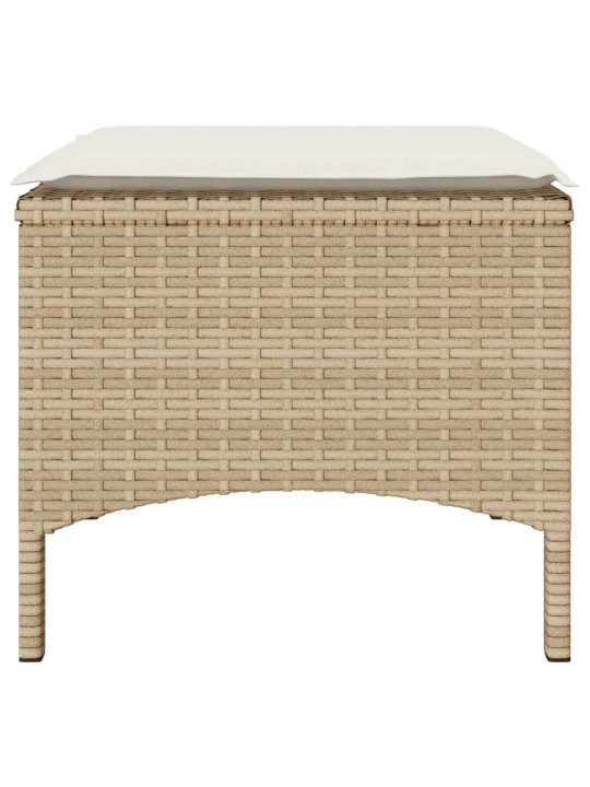 Dvivietė sodo sofa su staliuku/taburetėmis, smėlio, poliratanas