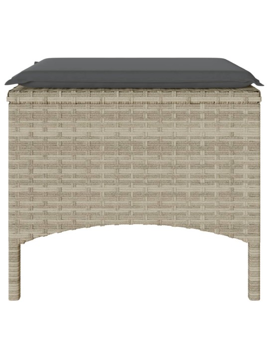 Dvivietė sodo sofa su staliuku/taburetėmis, pilka, poliratanas