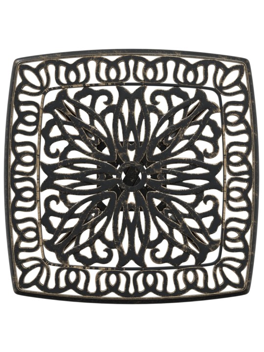 Sodo staliukas, bronzinės spalvos, 53x53x53cm, lietas aliuminis