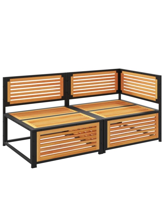 Dvivietė sodo sofa su pagalvėlėmis, akacijos medienos masyvas