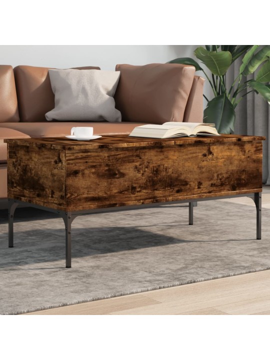 Kavos staliukas, dūminio ąžuolo, 100x50x45cm, mediena/metalas