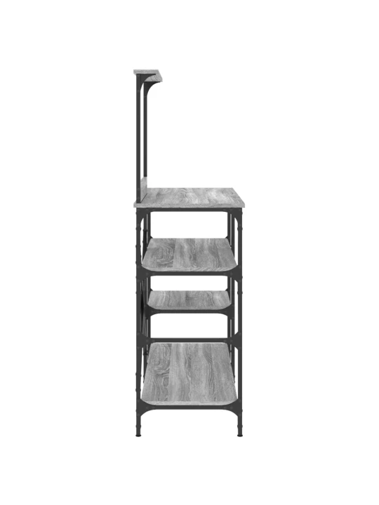 Virtuvės lentyna, pilka ąžuolo, 90x40x132cm, mediena ir metalas