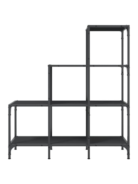Knygų spinta, juoda, 92x30x102cm, apdirbta mediena ir metalas