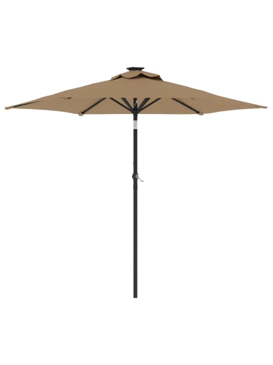 Skėtis nuo saulės su plieniniu stulpu, taupe, 225x225x212cm