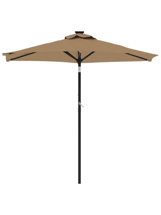 Skėtis nuo saulės su plieniniu stulpu, taupe, 225x225x212cm