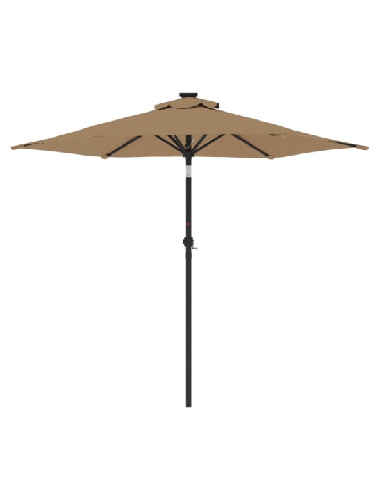 Skėtis nuo saulės su plieniniu stulpu, taupe, 225x225x212cm