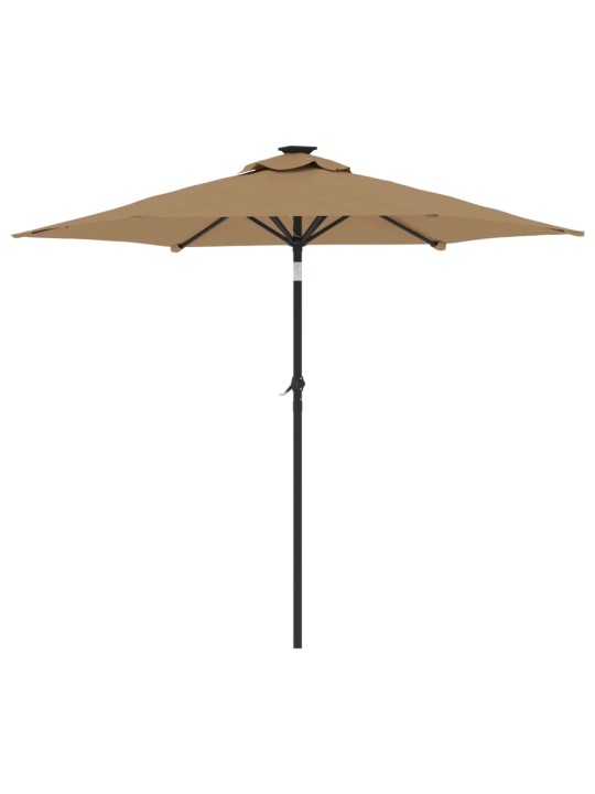 Skėtis nuo saulės su plieniniu stulpu, taupe, 225x225x212cm