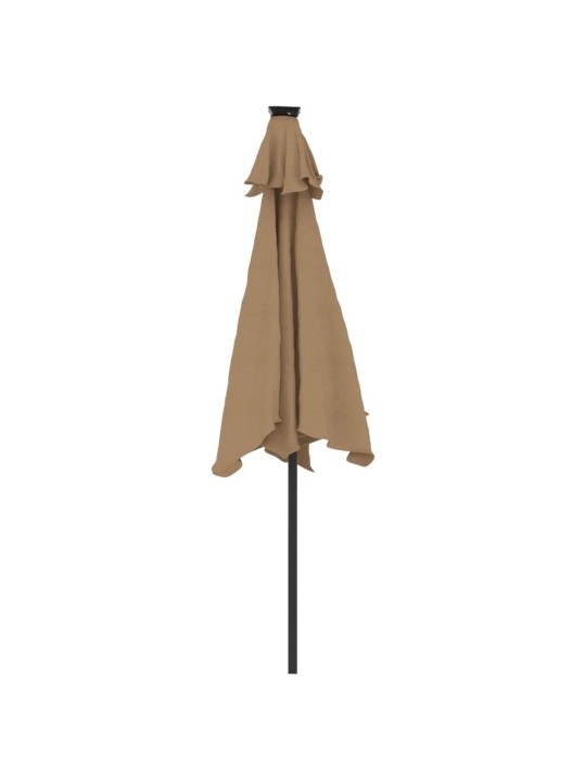 Skėtis nuo saulės su plieniniu stulpu, taupe, 225x225x212cm