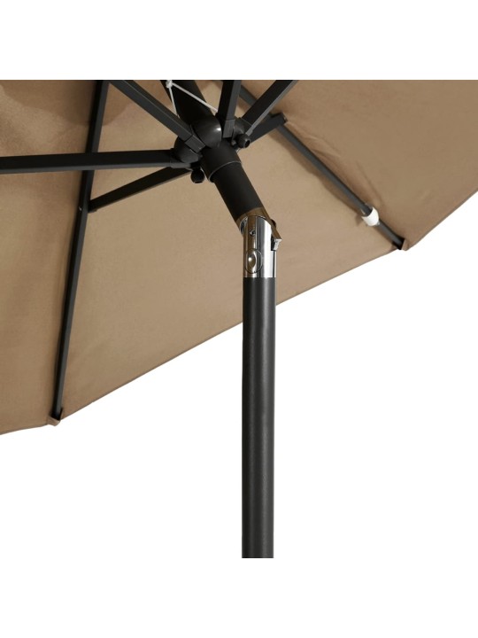 Skėtis nuo saulės su plieniniu stulpu, taupe, 225x225x212cm