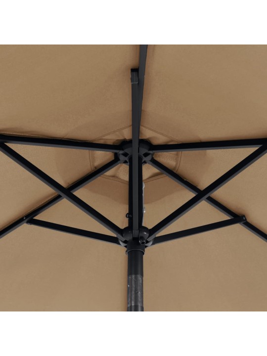 Skėtis nuo saulės su plieniniu stulpu, taupe, 225x225x212cm