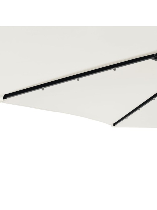 Skėtis nuo saulės su plieniniu stulpu, baltas, 225x225x212cm