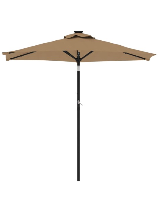 Skėtis nuo saulės su plieniniu stulpu, taupe, 225x225x212cm