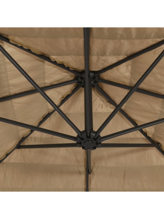 Skėtis nuo saulės su plieniniu stulpu, rudas, 269x269x235cm