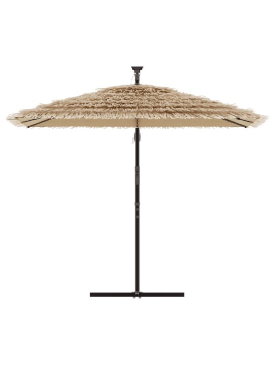 Skėtis nuo saulės su LED/plieniniu stulpu, rudas, 246x246x230cm