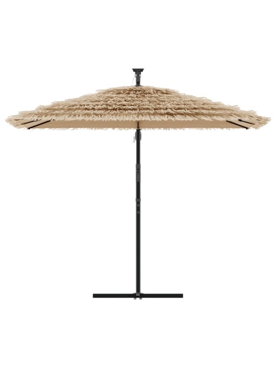 Skėtis nuo saulės su LED/plieniniu stulpu, rudas, 269x269x235cm