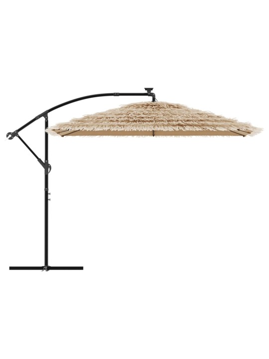 Skėtis nuo saulės su LED/plieniniu stulpu, rudas, 290x290x238cm