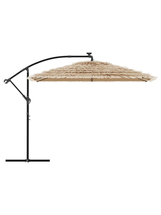 Skėtis nuo saulės su LED/plieniniu stulpu, rudas, 290x290x238cm