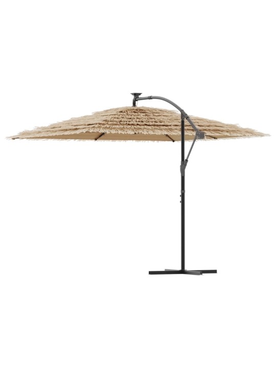 Skėtis nuo saulės su LED/plieniniu stulpu, rudas, 290x290x238cm