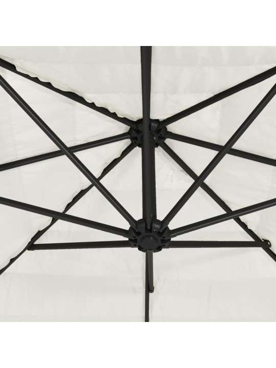 Skėtis nuo saulės su plieniniu stulpu, baltas, 300x200x250cm