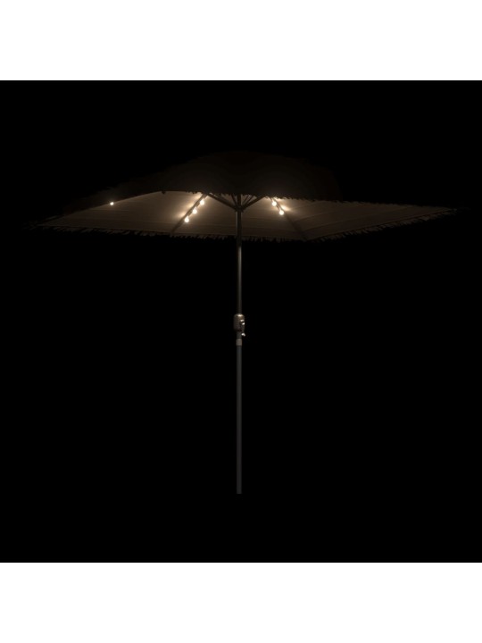 Skėtis nuo saulės su LED/plieniniu stulpu, rudas, 248x248x248cm