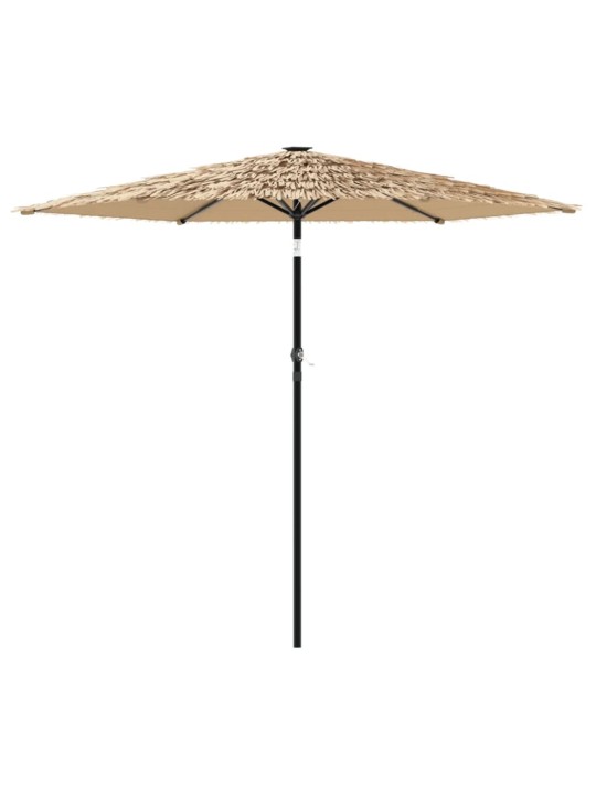 Skėtis nuo saulės su LED/plieniniu stulpu, rudas, 223x223x213cm