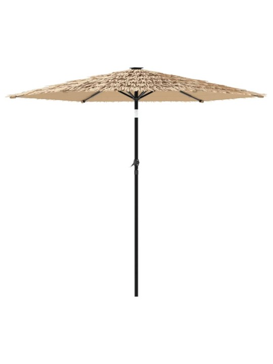 Skėtis nuo saulės su LED/plieniniu stulpu, rudas, 223x223x213cm