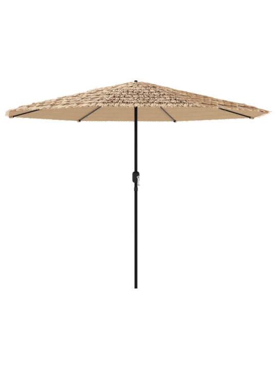 Skėtis nuo saulės su LED/plieniniu stulpu, rudas, 324x324x247cm