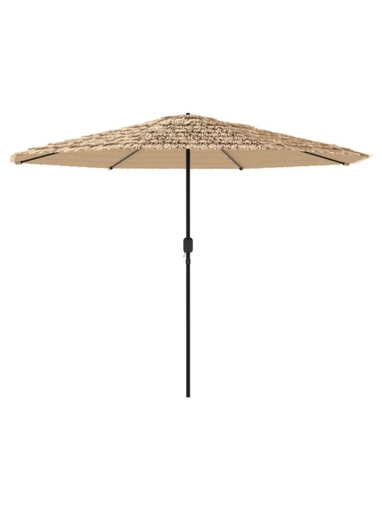 Skėtis nuo saulės su LED/plieniniu stulpu, rudas, 324x324x247cm