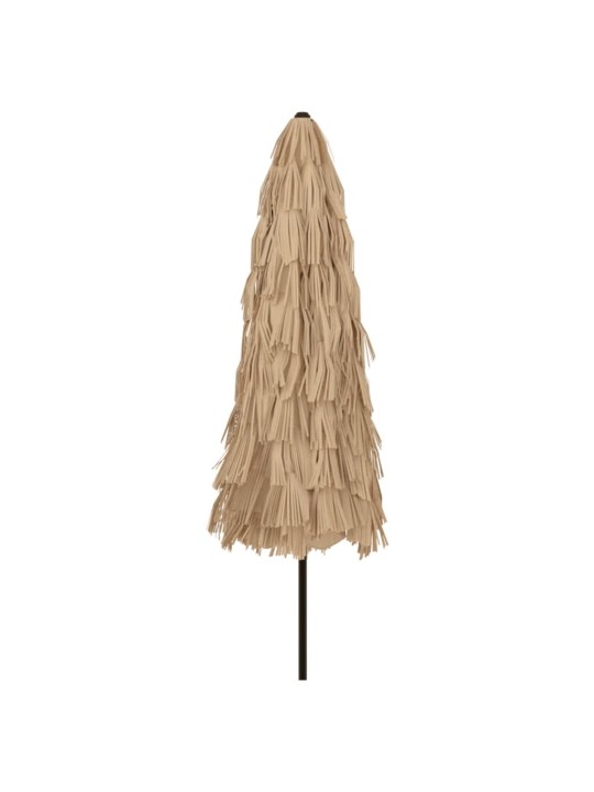 Skėtis nuo saulės su LED/plieniniu stulpu, rudas, 324x324x247cm