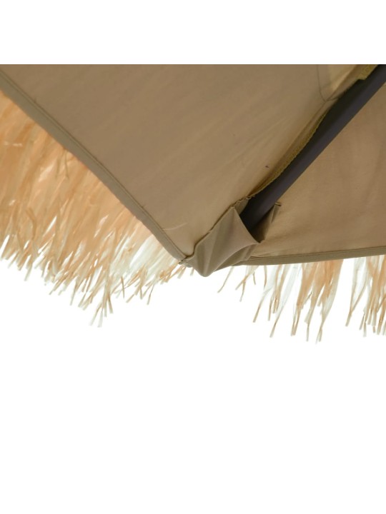 Skėtis nuo saulės su LED/plieniniu stulpu, rudas, 324x324x247cm